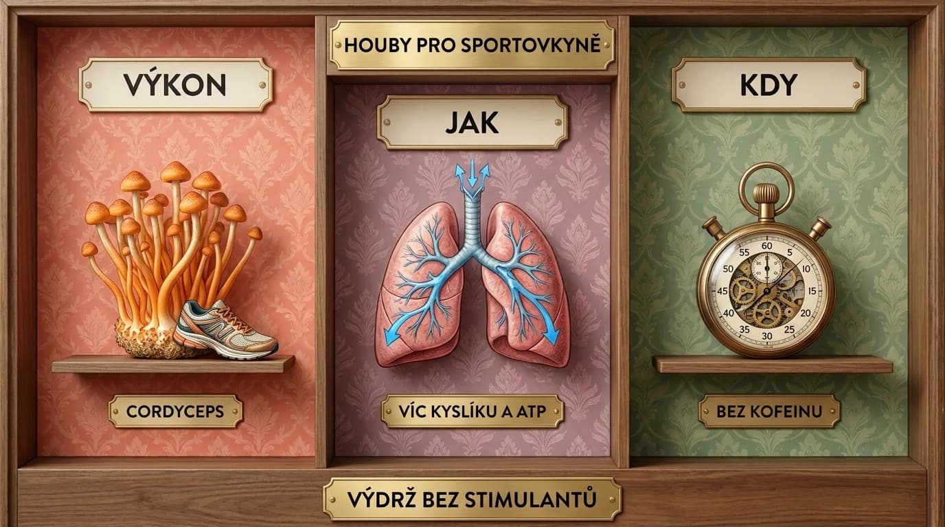 Funkční houby pro sportovkyně: Cordyceps a výkon bez kofeinu